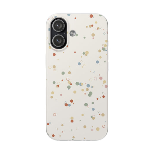 Pastel Confetti Phone Case shown on smartphone, cute pastel dots design