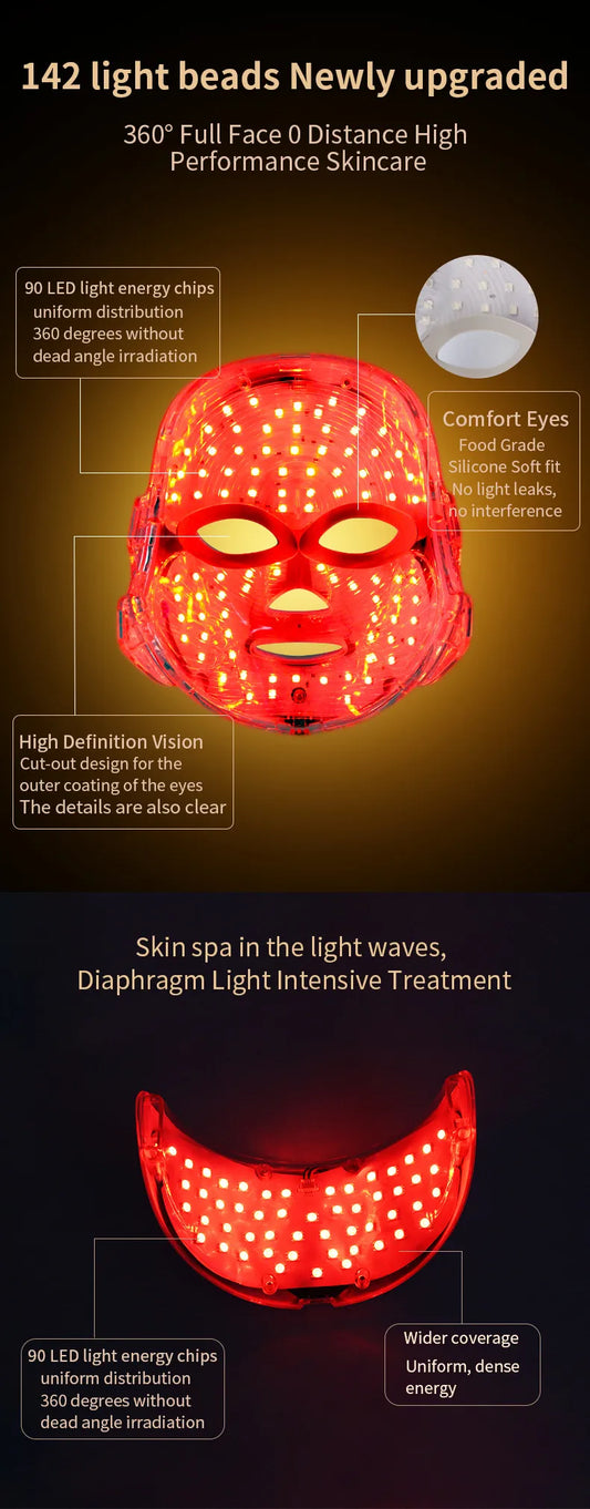 7-Color LED Facial Mask - in use