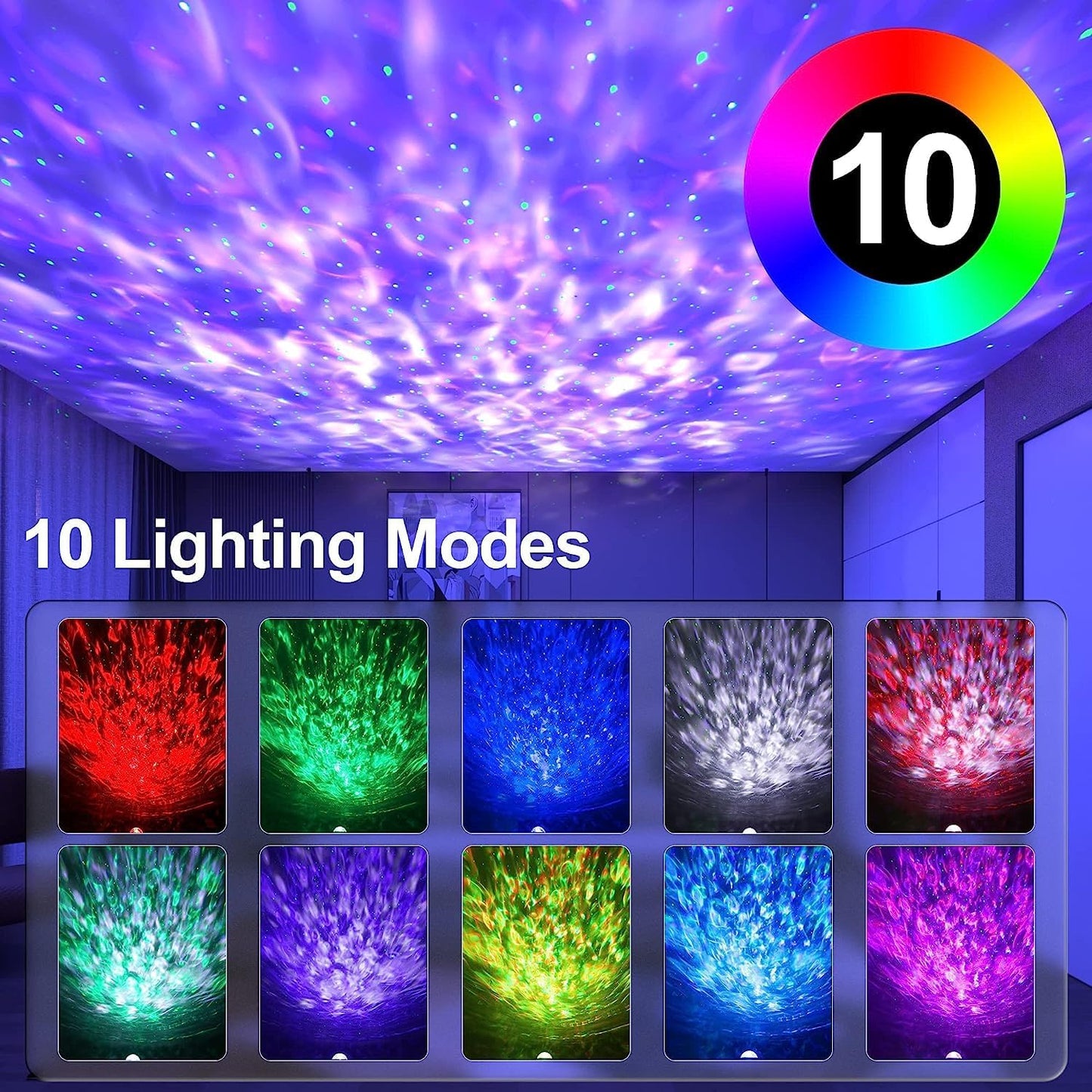 Galaxy Star Projector – LED Night Light with Bluetooth Speaker