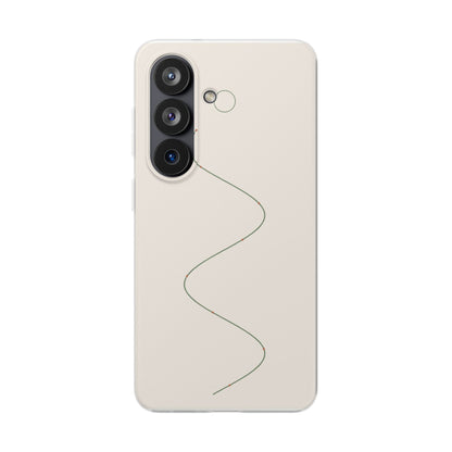 Sage Line Art Phone Case – Minimal Wavy Line Cover for iPhone & Samsung