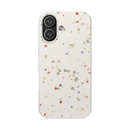Pastel Confetti Phone Case shown on smartphone, cute pastel dots design