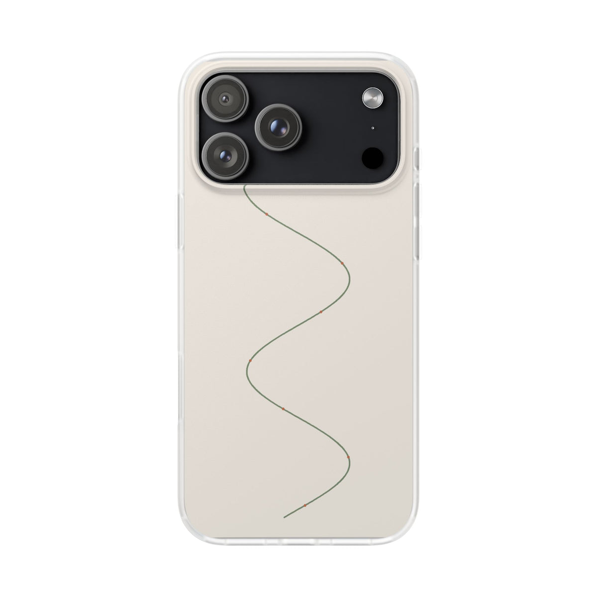 Sage Line Art Phone Case – Minimal Wavy Line Cover for iPhone & Samsung