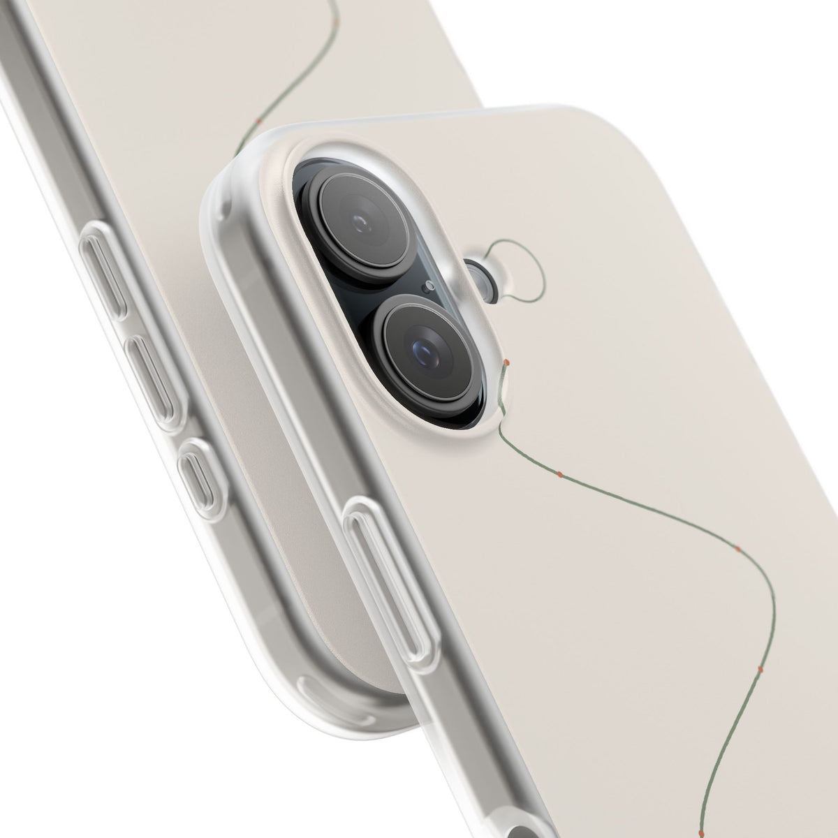Sage Line Art Phone Case – Minimal Wavy Line Cover for iPhone & Samsung
