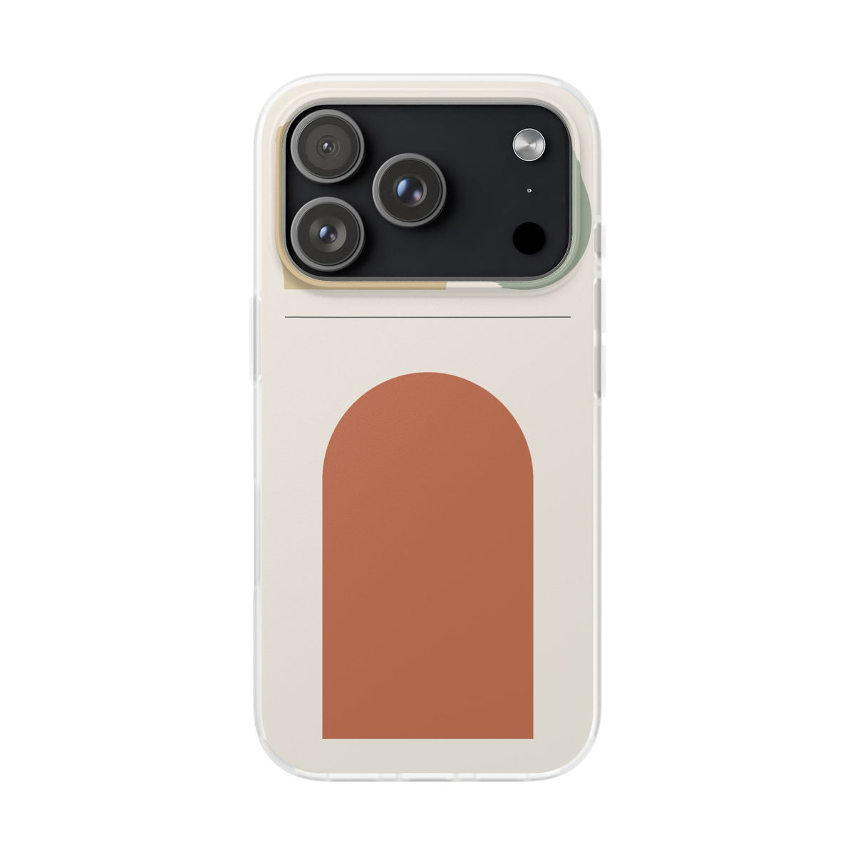Terracotta Bauhaus Phone Case close-up of Bauhaus arch pattern