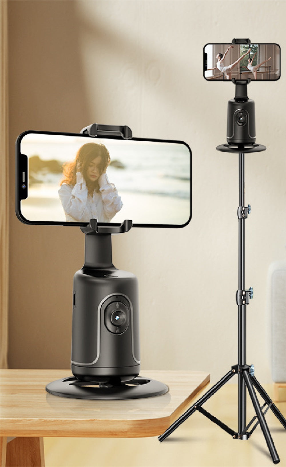 Gimbal shown in vertical and horizontal orientation