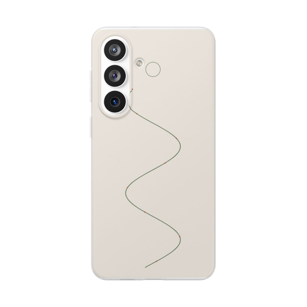 Sage Line Art Phone Case – Minimal Wavy Line Cover for iPhone & Samsung