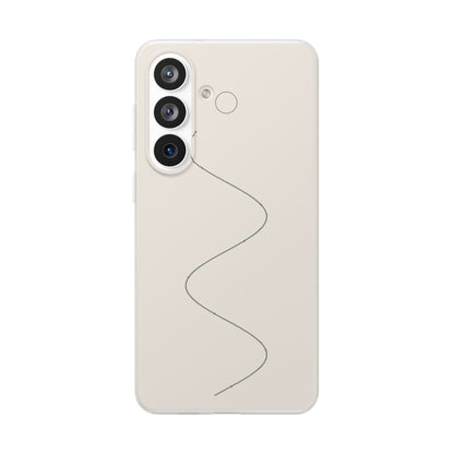 Sage Line Art Phone Case – Minimal Wavy Line Cover for iPhone & Samsung