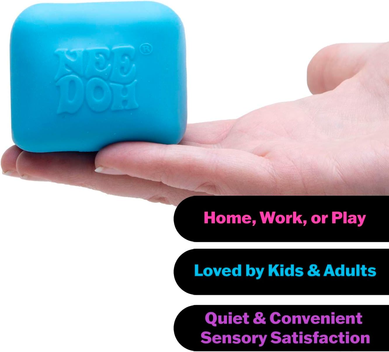 NeeDoh Nice Cube Glow in the Dark | Super Solid Squish Sensory Toy by Schylling