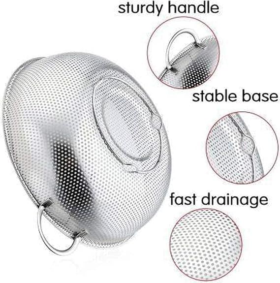 MOMENT Multipurpose Stainless Steel Colander 25CM Strainer Drainer