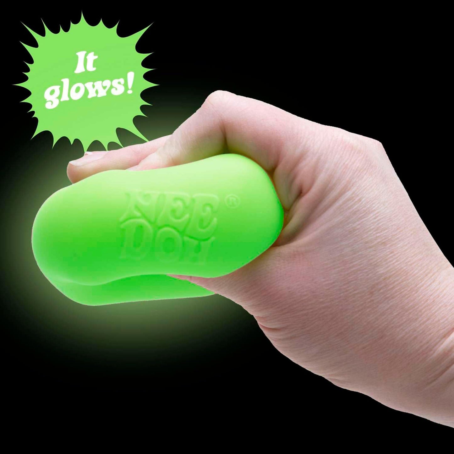 NeeDoh Nice Cube Glow in the Dark | Super Solid Squish Sensory Toy by Schylling