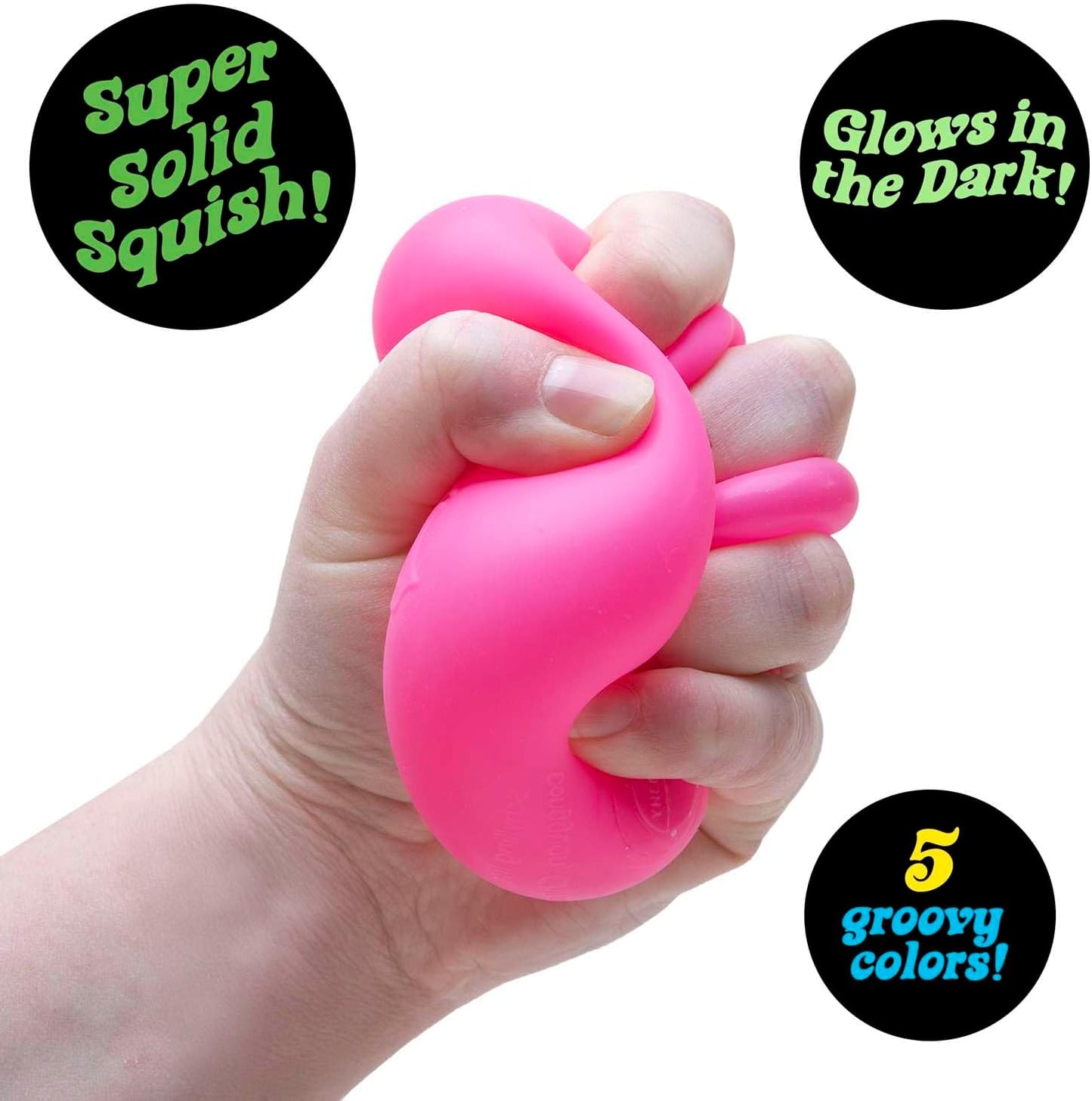NeeDoh Nice Cube Glow in the Dark | Super Solid Squish Sensory Toy by Schylling
