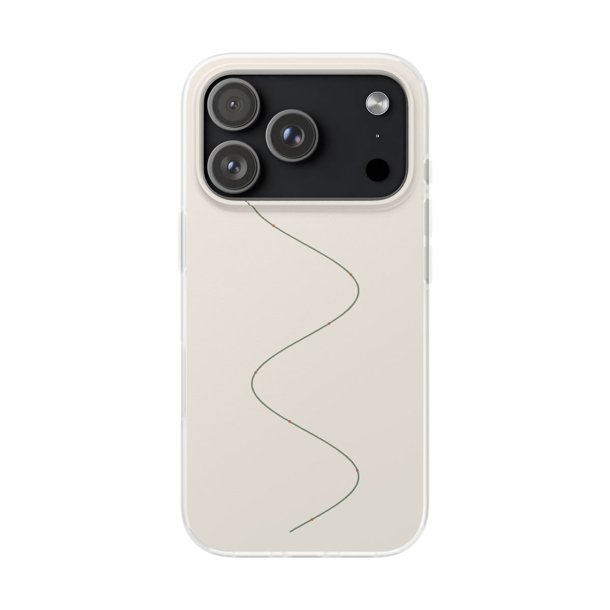 Sage Line Art Phone Case close-up of wavy line print