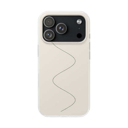 Sage Line Art Phone Case close-up of wavy line print
