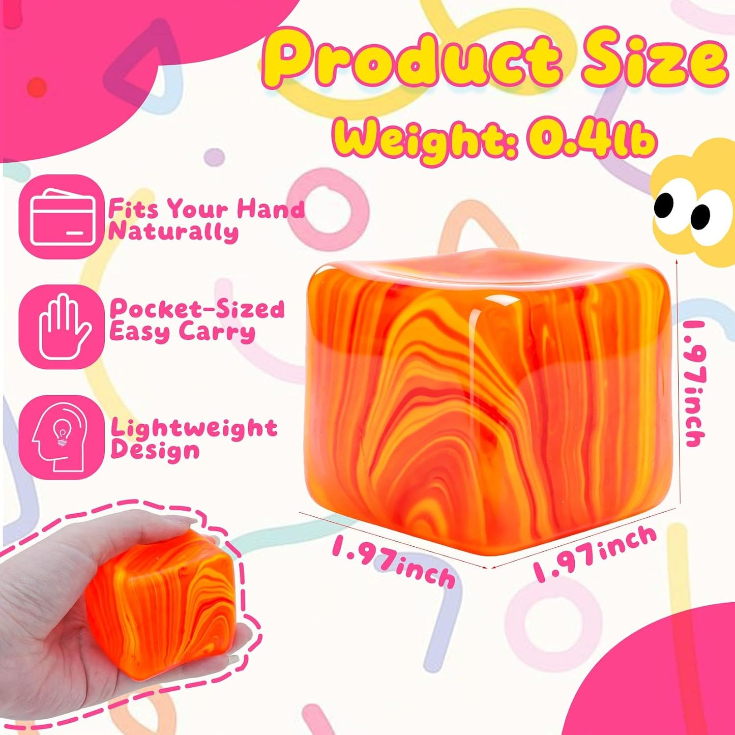 Slow Rising Stress Cube & Dough Ball Set | Soft Fidget Squishy Toys for Kids & Adults