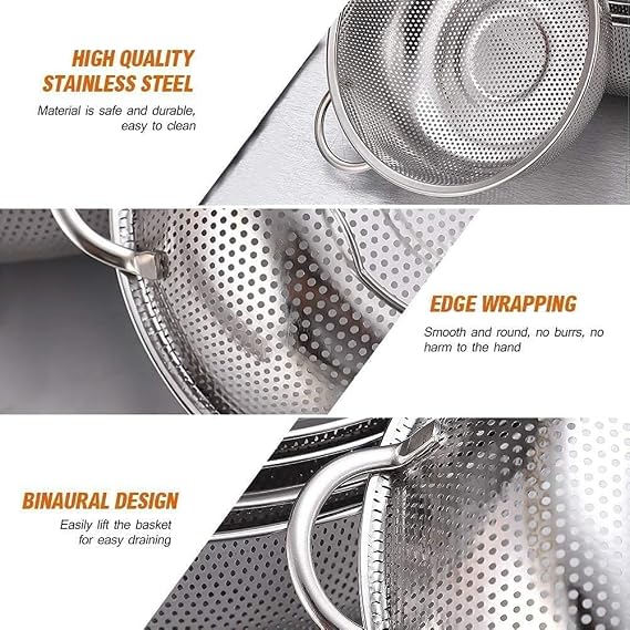 MOMENT Multipurpose Stainless Steel Colander 25CM Strainer Drainer