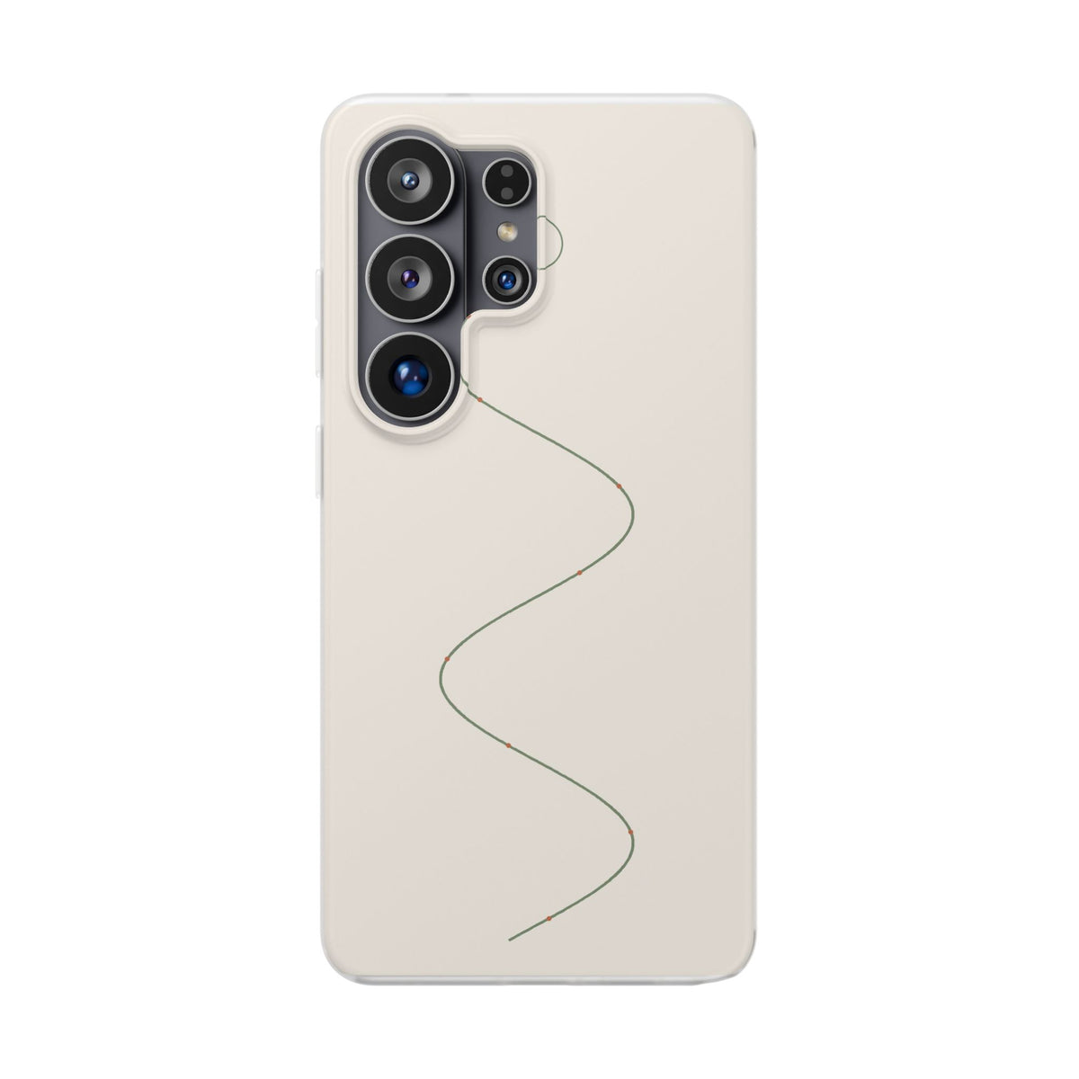 Sage Line Art Phone Case – Minimal Wavy Line Cover for iPhone & Samsung