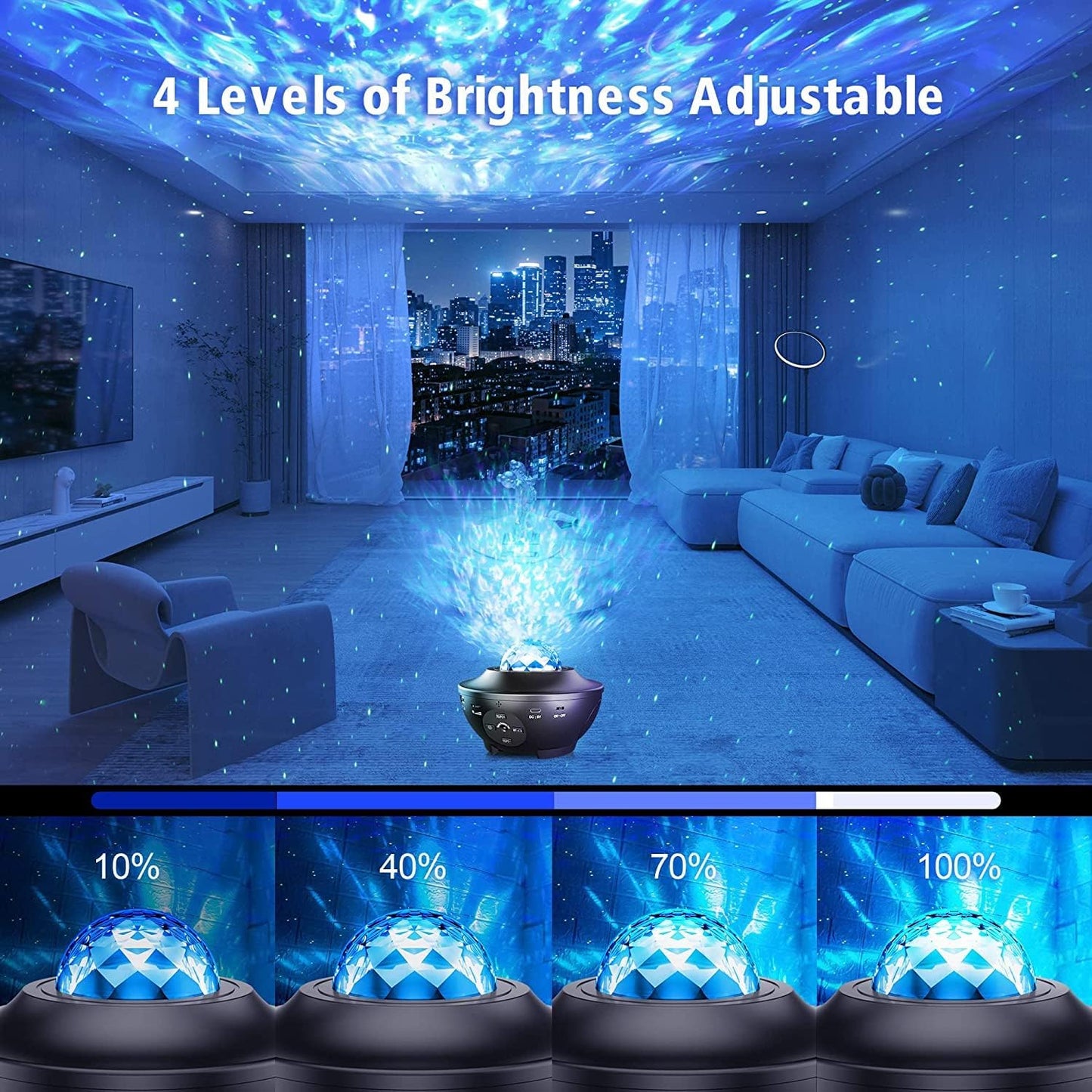 Galaxy Star Projector – LED Night Light with Bluetooth Speaker