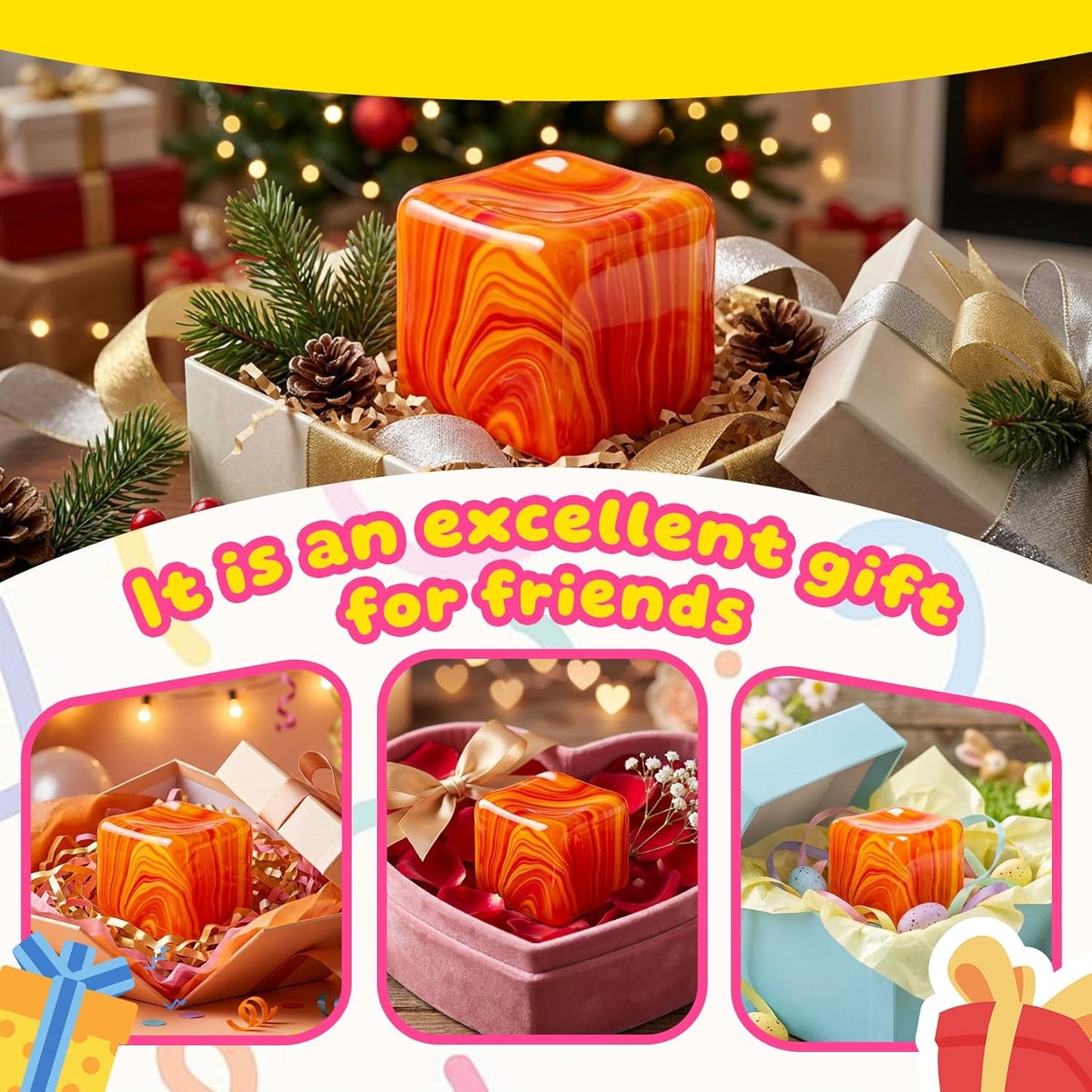 Slow Rising Stress Cube & Dough Ball Set | Soft Fidget Squishy Toys for Kids & Adults