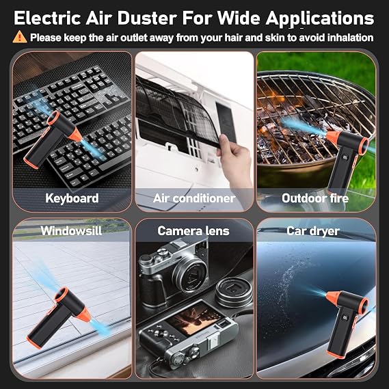 Compressed Air Duster Rechargeable Electric Air Duster for PC Keyboard