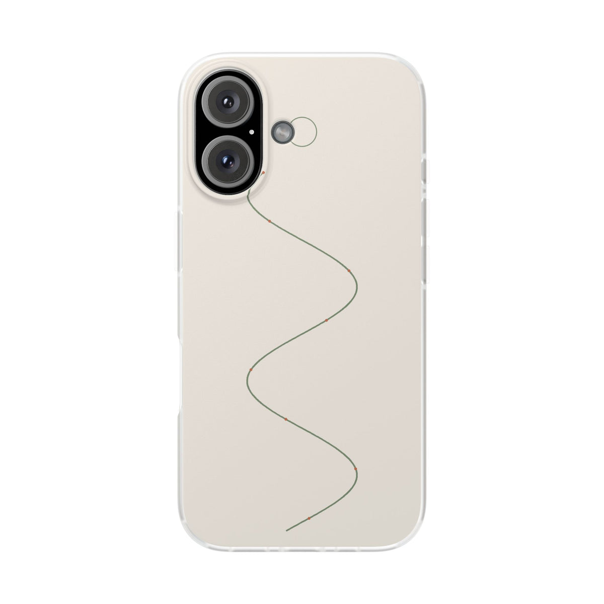 Sage Line Art Phone Case - minimal wavy line design for iPhone and Samsung