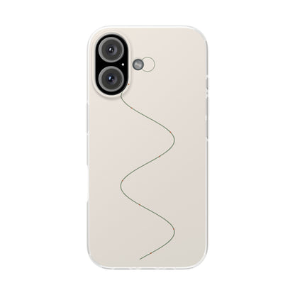 Sage Line Art Phone Case - minimal wavy line design for iPhone and Samsung