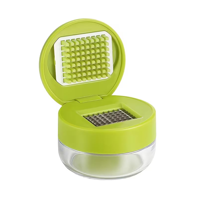 Garlic Mincer Jar - stainless steel garlic press and store jar, main view