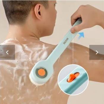 Long handle bath brush with soap dispenser for back scrubbing - UAE shower brush
