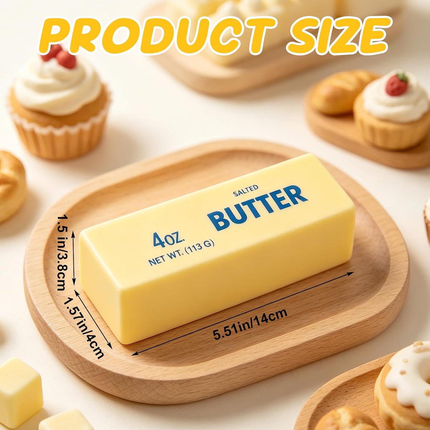 Giant Butter Squeeze Toy | Slow Rising Butter Stick Stress Reliever & Anxiety Relief Toy