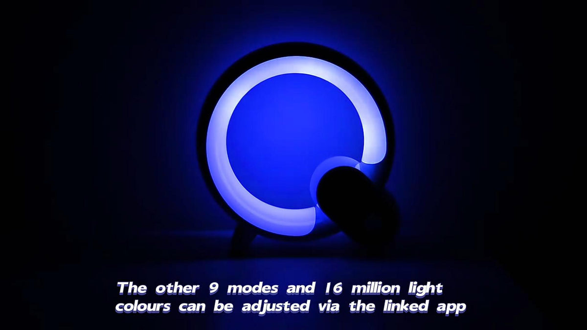 Alarm clock in colour atmosphere lighting mode