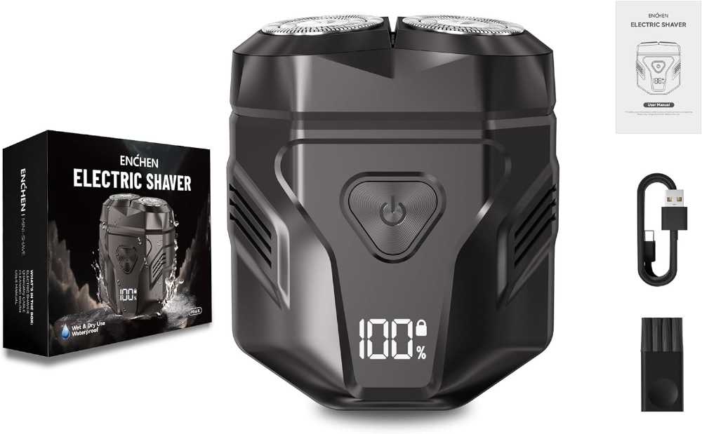 Waterproof rechargeable portable shaver for men
