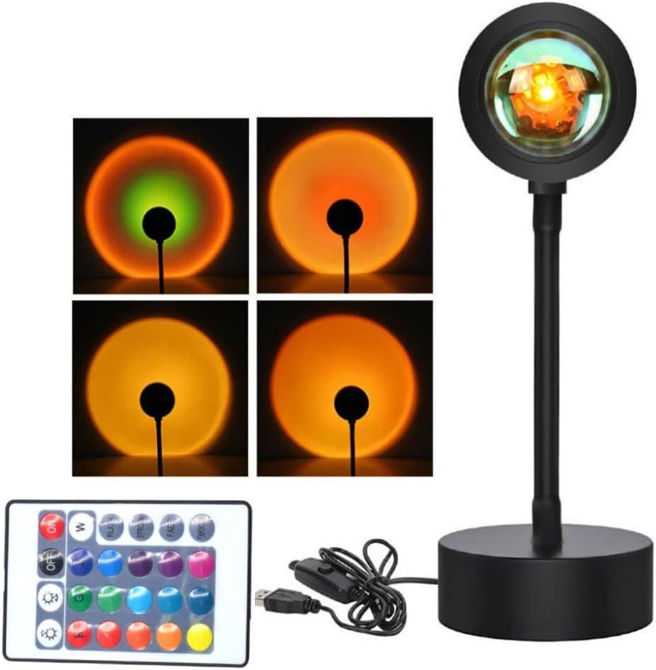 LED sunset projection lamp aesthetic room decor