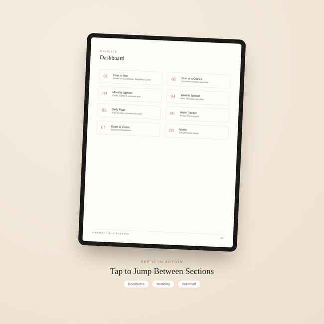 Undated Digital Planner shown on iPad and tablet devices