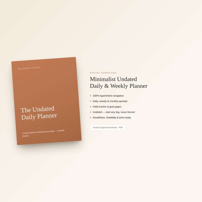 Undated Digital Planner cover