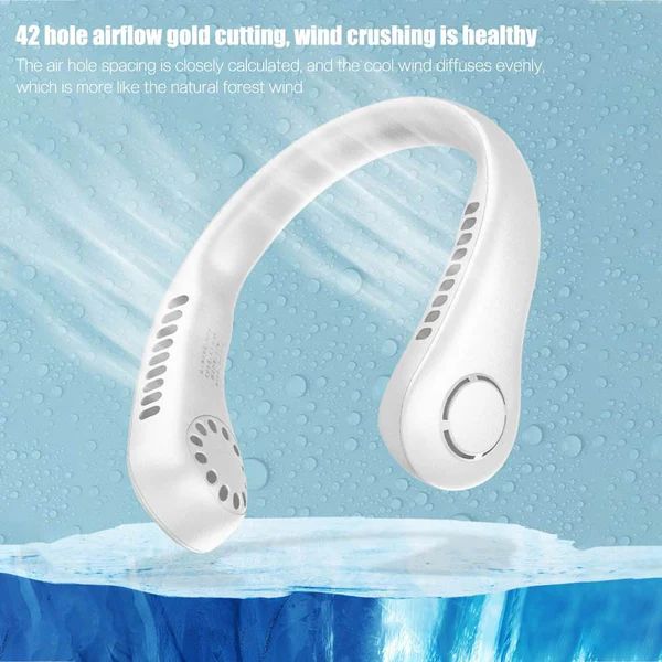 Vaneless neck hanging fan portable cooling